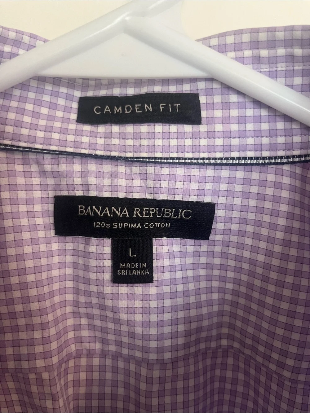 J. Crew Lilac Gingham Men's Dress Shirt